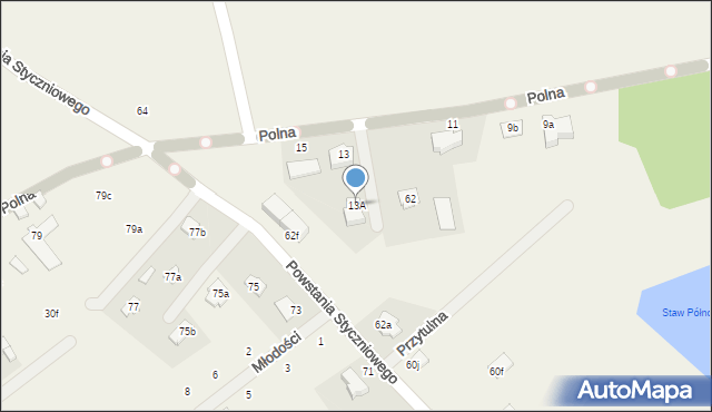 Długa Kościelna, Polna, 13A, mapa Długa Kościelna