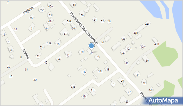 Długa Kościelna, Powstania Styczniowego, 37, mapa Długa Kościelna