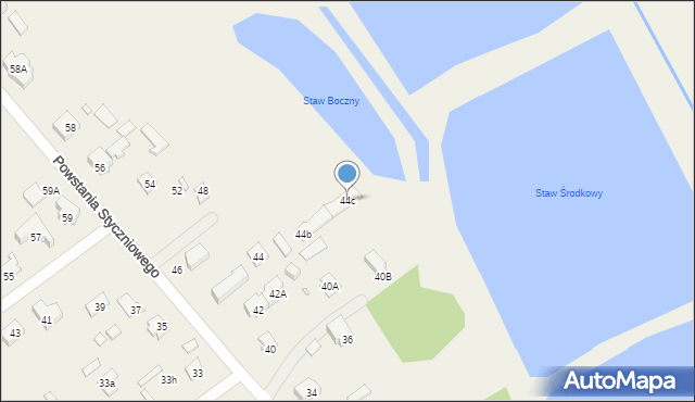 Długa Kościelna, Powstania Styczniowego, 44c, mapa Długa Kościelna