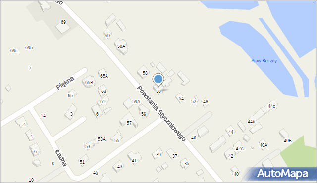 Długa Kościelna, Powstania Styczniowego, 56, mapa Długa Kościelna