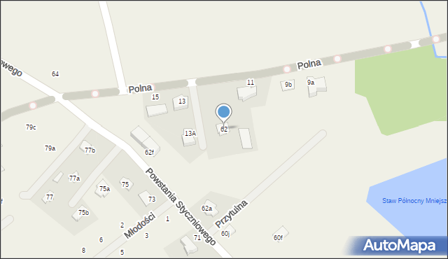 Długa Kościelna, Powstania Styczniowego, 62, mapa Długa Kościelna