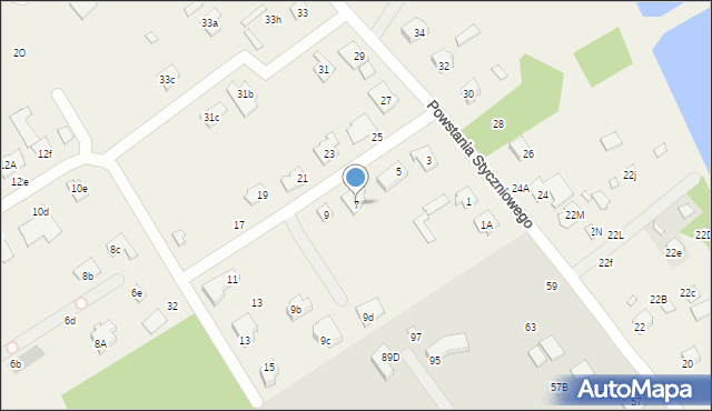 Długa Kościelna, Powstania Styczniowego, 7, mapa Długa Kościelna