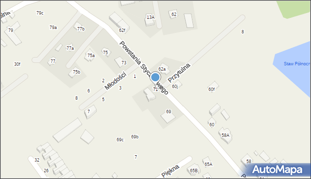 Długa Kościelna, Powstania Styczniowego, 71, mapa Długa Kościelna