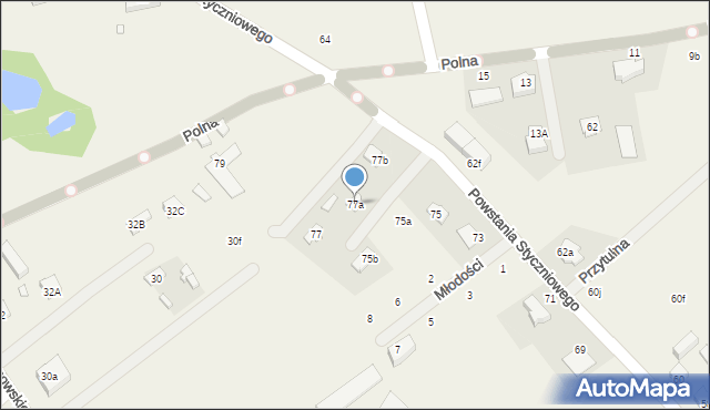 Długa Kościelna, Powstania Styczniowego, 77a, mapa Długa Kościelna