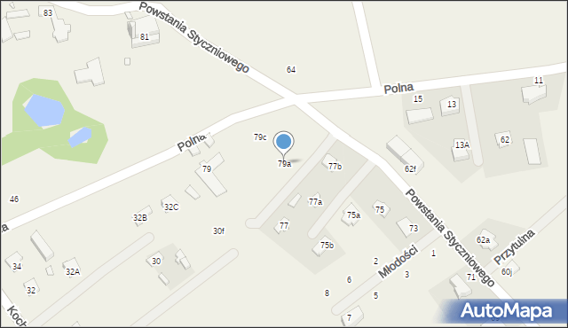 Długa Kościelna, Powstania Styczniowego, 79a, mapa Długa Kościelna