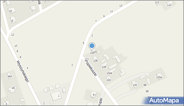 Długa Szlachecka, Popiełuszki Jerzego, bł. ks., 110, mapa Długa Szlachecka