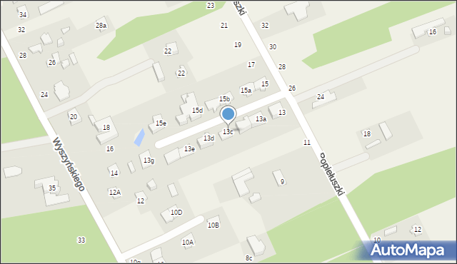 Długa Szlachecka, Popiełuszki Jerzego, bł. ks., 13c, mapa Długa Szlachecka