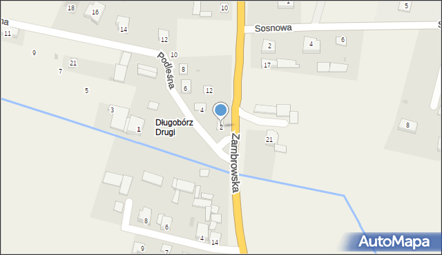 Długobórz, Podleśna, 2, mapa Długobórz