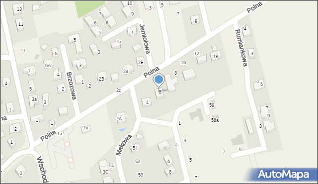 Długołęka, Polna, 6, mapa Długołęka