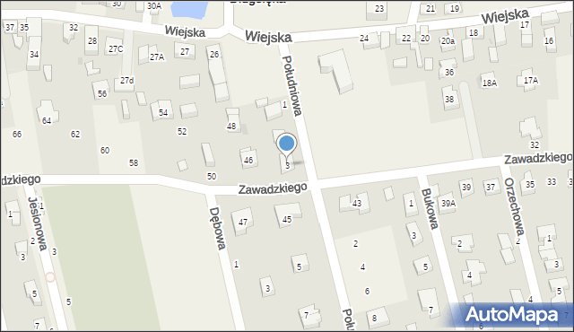 Długołęka, Południowa, 3, mapa Długołęka