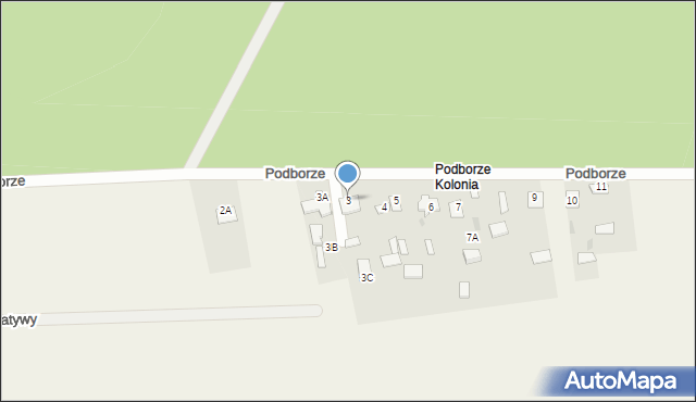 Długosiodło, Podborze, 3, mapa Długosiodło