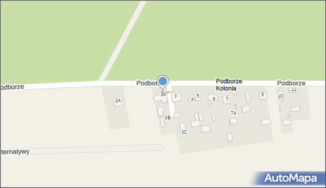 Długosiodło, Podborze, 3A, mapa Długosiodło