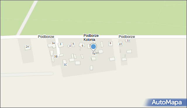 Długosiodło, Podborze, 7A, mapa Długosiodło