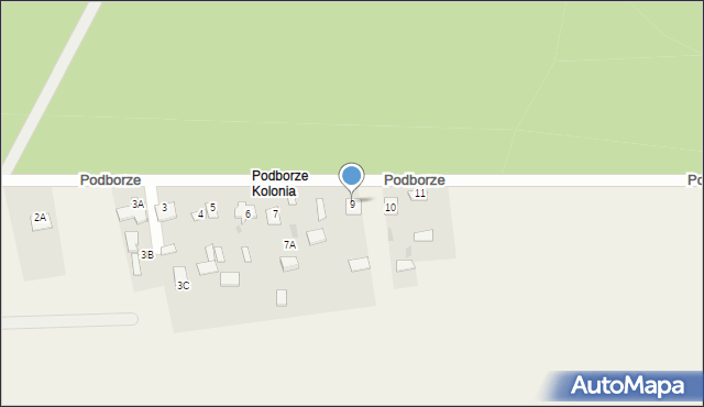 Długosiodło, Podborze, 9, mapa Długosiodło