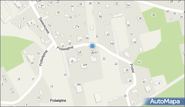 Długosiodło, Poświętne, 20, mapa Długosiodło