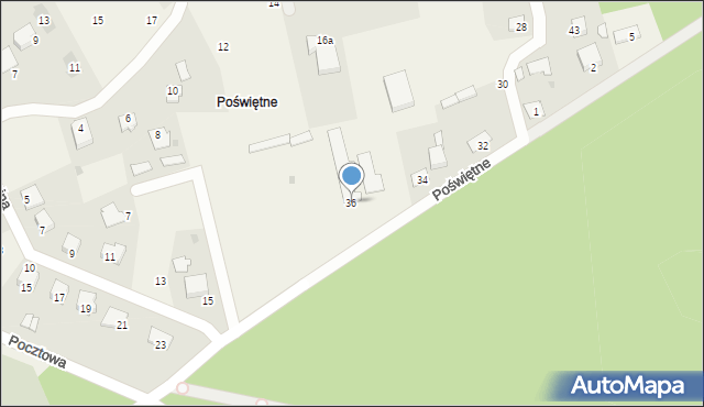 Długosiodło, Poświętne, 36, mapa Długosiodło