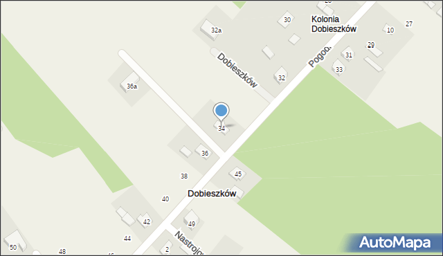 Dobieszków, Pogodna, 34, mapa Dobieszków