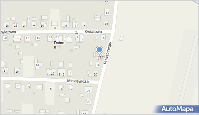 Dobre, Powstańców, 18, mapa Dobre