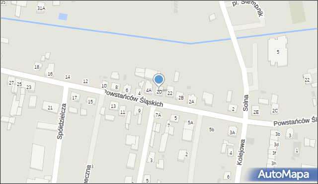 Dobrodzień, Powstańców Śląskich, 2D, mapa Dobrodzień