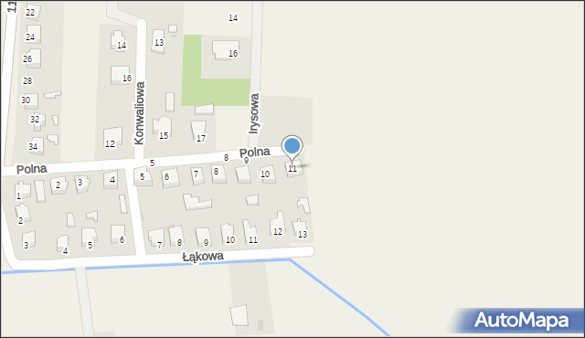Dobroń Duży, Polna, 11, mapa Dobroń Duży