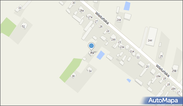 Dobryszyce, Pogodna, 36a, mapa Dobryszyce