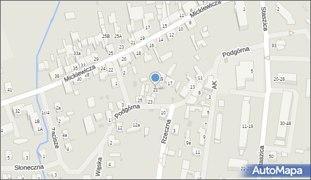 Dobrzany, Podgórna, 21, mapa Dobrzany