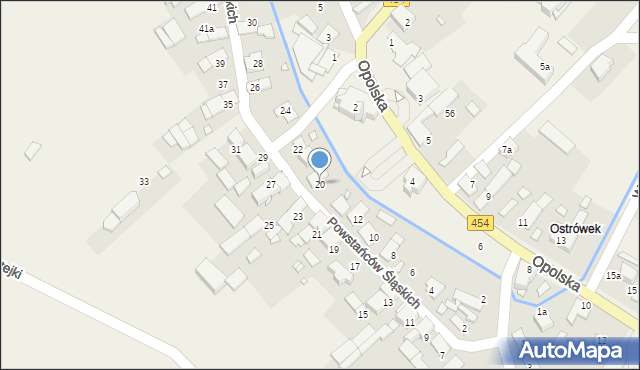 Dobrzeń Wielki, Powstańców Śląskich, 20, mapa Dobrzeń Wielki