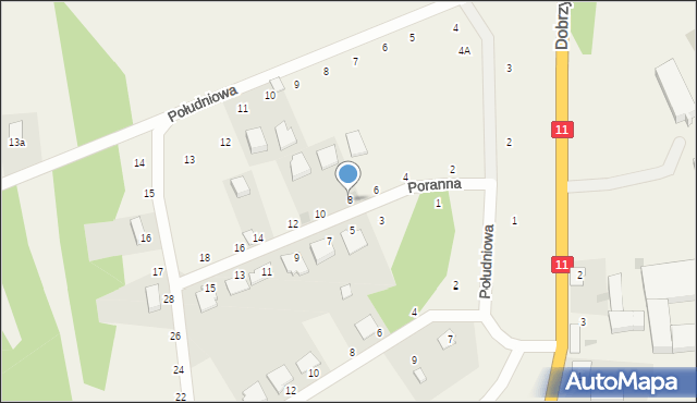 Dobrzyca, Poranna, 8, mapa Dobrzyca