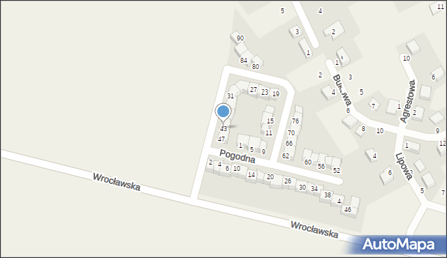 Dobrzykowice, Pogodna, 43, mapa Dobrzykowice