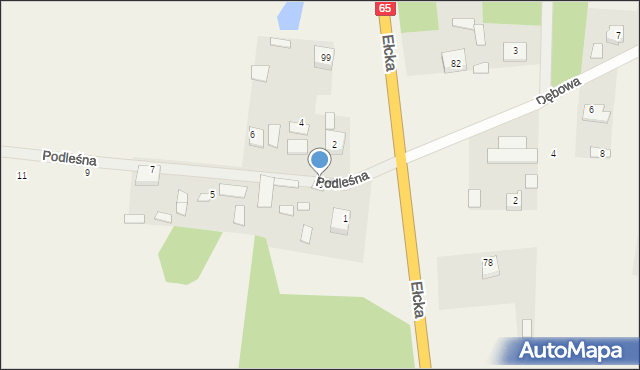 Dobrzyniewo Duże, Podleśna, 3, mapa Dobrzyniewo Duże