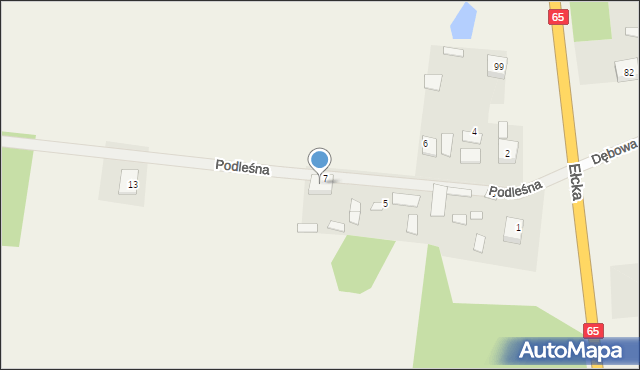 Dobrzyniewo Duże, Podleśna, 7a, mapa Dobrzyniewo Duże