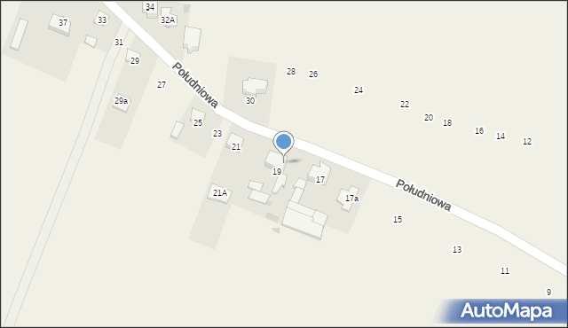 Domaniewek Pierwszy, Południowa, 19A, mapa Domaniewek Pierwszy