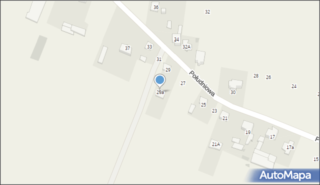 Domaniewek Pierwszy, Południowa, 29a, mapa Domaniewek Pierwszy