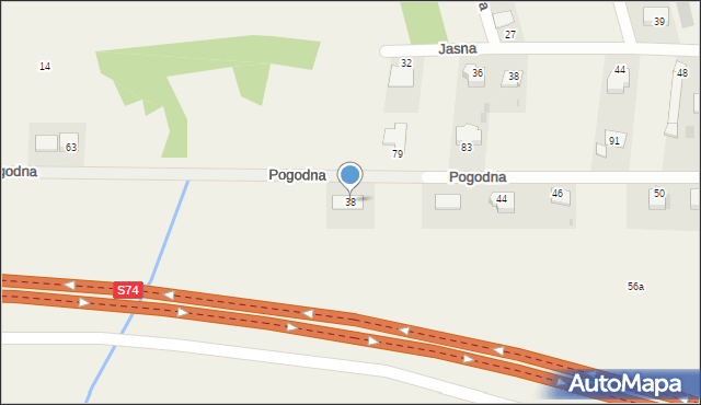 Domaszowice, Pogodna, 38, mapa Domaszowice