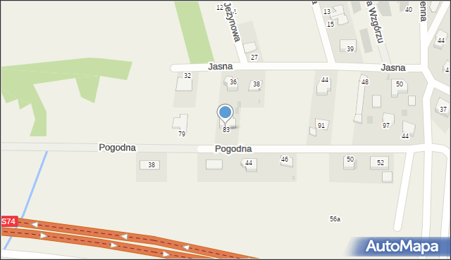 Domaszowice, Pogodna, 83, mapa Domaszowice