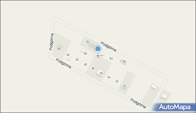 Domatówko, Podgórna, 52, mapa Domatówko