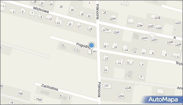 Dominów, Pogodna, 1, mapa Dominów