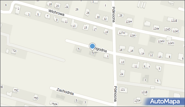 Dominów, Pogodna, 3, mapa Dominów