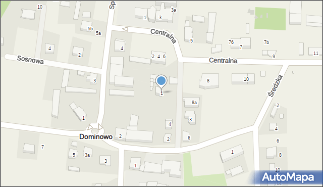 Dominowo, Powstańców Wielkopolskich, 1, mapa Dominowo