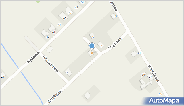 Dopiewiec, Podgrzybkowa, 8, mapa Dopiewiec