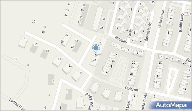 Dopiewiec, Polarna, 2b, mapa Dopiewiec