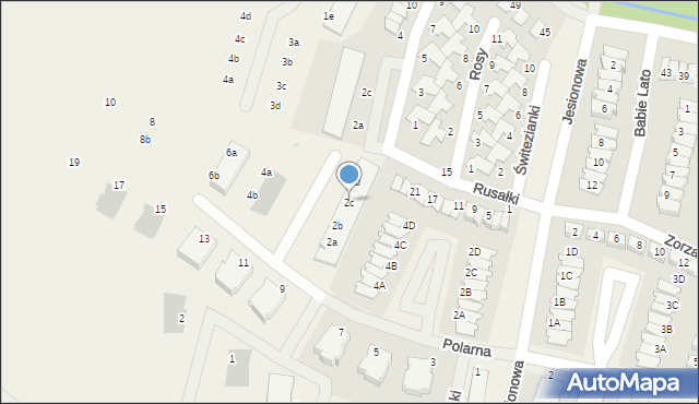 Dopiewiec, Polarna, 2c, mapa Dopiewiec