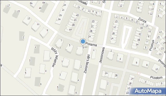 Dopiewiec, Polarna, 3, mapa Dopiewiec