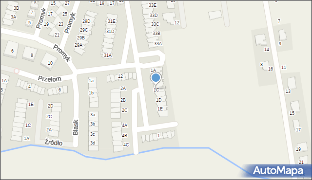 Dopiewiec, Polnych Kwiatów, 1C, mapa Dopiewiec