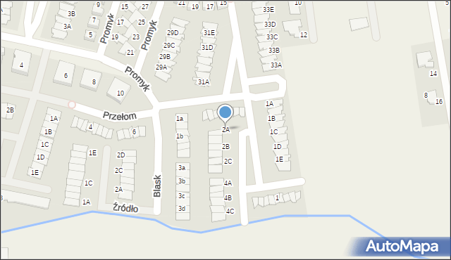 Dopiewiec, Polnych Kwiatów, 2A, mapa Dopiewiec