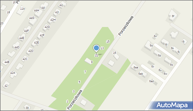 Dosin, Porzeczkowa, 11, mapa Dosin