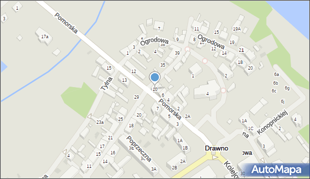 Drawno, Pomorska, 10, mapa Drawno