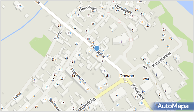 Drawno, Pomorska, 5, mapa Drawno