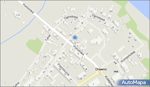 Drawno, Pomorska, 6, mapa Drawno