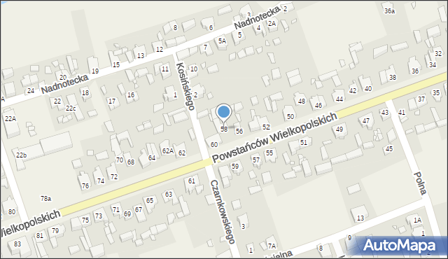 Drawsko, Powstańców Wielkopolskich, 58, mapa Drawsko